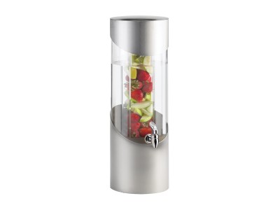 3 Gallon Round Stainless Steel Beverage Dispenser with Ice Chamber